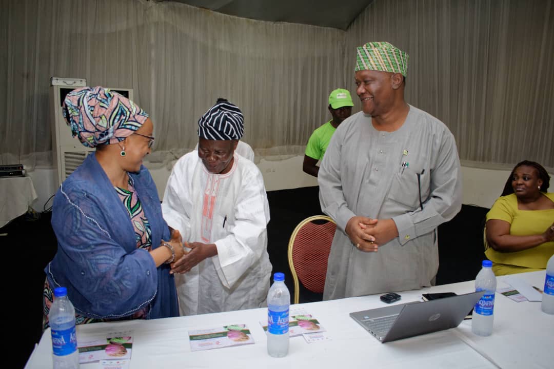 Image of a man handshaking a woman at TheseAbilities Foundation Event